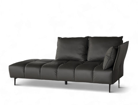 Nico Right Facing Leather Corner Chaise