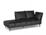 Nico Right Facing Leather Corner Chaise, Dark Grey