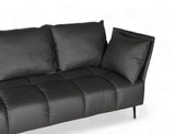 Nico Right Facing Leather Corner Chaise, Dark Grey