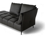 Nico Right Facing Leather Corner Chaise, Dark Grey