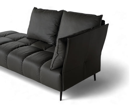 Nico Right Facing Leather Corner Chaise