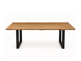 Oslo Live Edge Solid Wood Dining Table, Natural