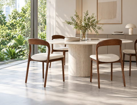 Otto Fabric Dining Chair, Ivory Cloud