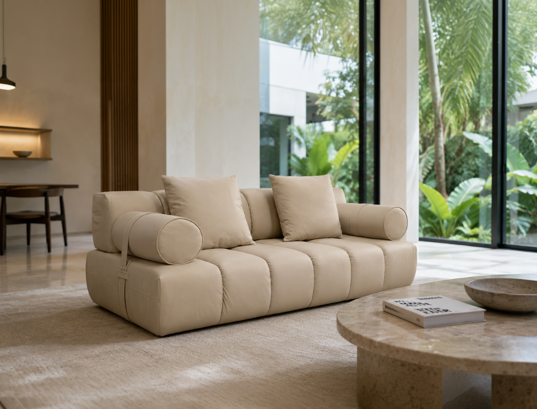 Paloma 3 Seater Leather Sofa