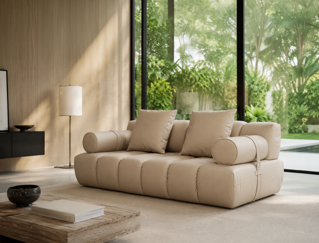 Paloma 3 Seater Leather Sofa