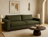 Princeton 3.5 Seater Leather Sofa (Premium), Army Green