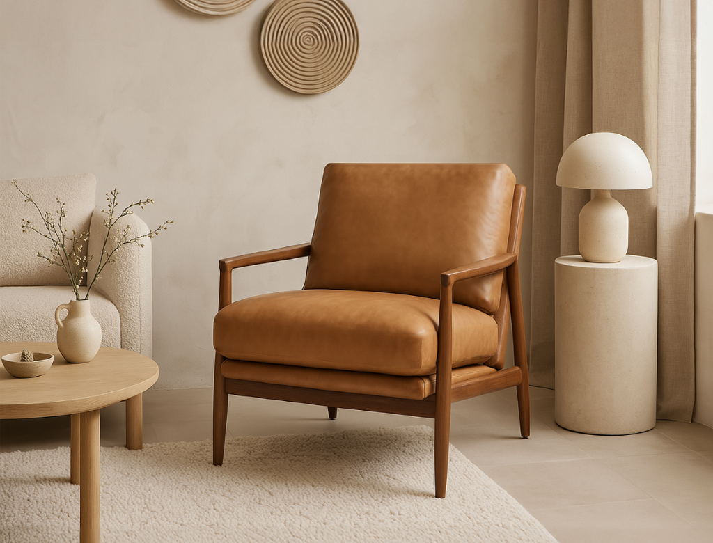 Quinn Leather Lounge Chair, Vintage Tan (Premium)