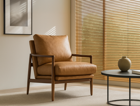 Quinn Leather Lounge Chair, Vintage Tan (Premium)