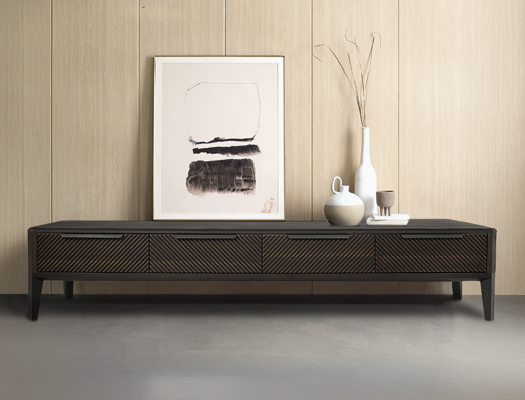 Regent Wood TV Console, Smoked Oak