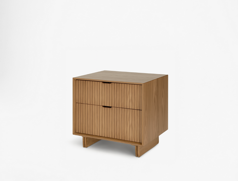 Riley Wood Bedside Table, Natural Oak