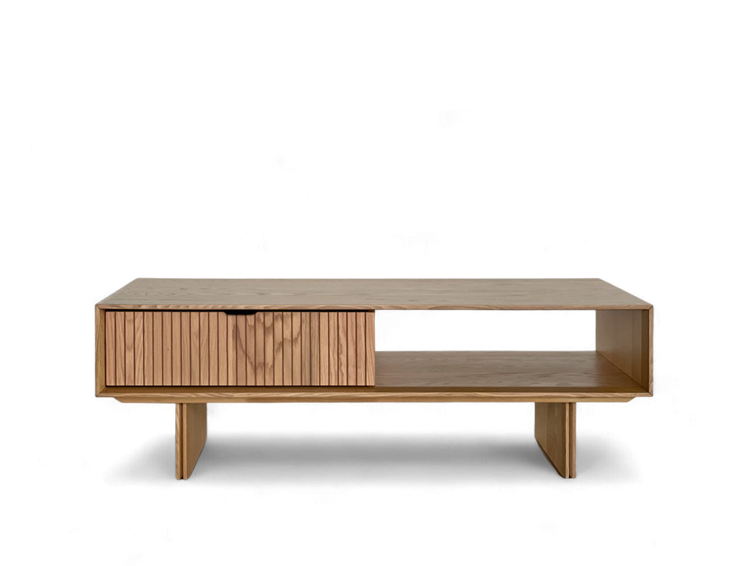 Riley Wood Coffee Table, Natural Oak (with Storage) from Prestige Affairs