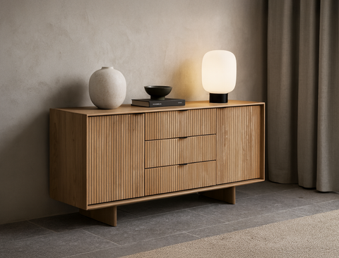 Riley Wood Sideboard, Natural Oak