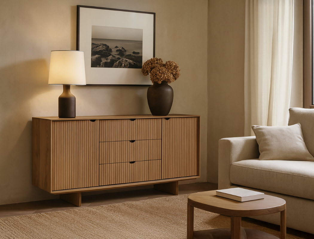 Riley Wood Sideboard, Natural Oak