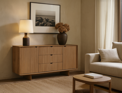 Riley Wood Sideboard, Natural Oak