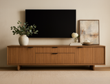 Riley Wood TV Console, Natural Oak