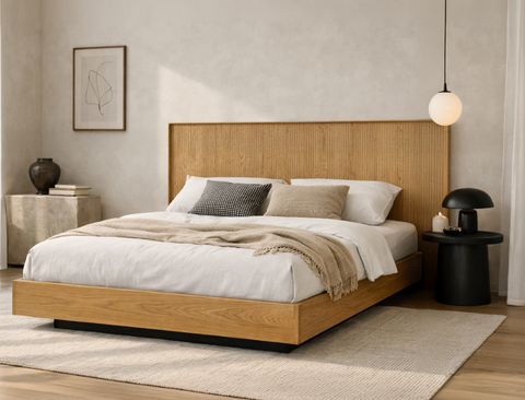 Riley Wood Bed Frame, Natural Oak