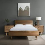 Roxanne Wood King Bed Frame with 2 Bedside Tables Set