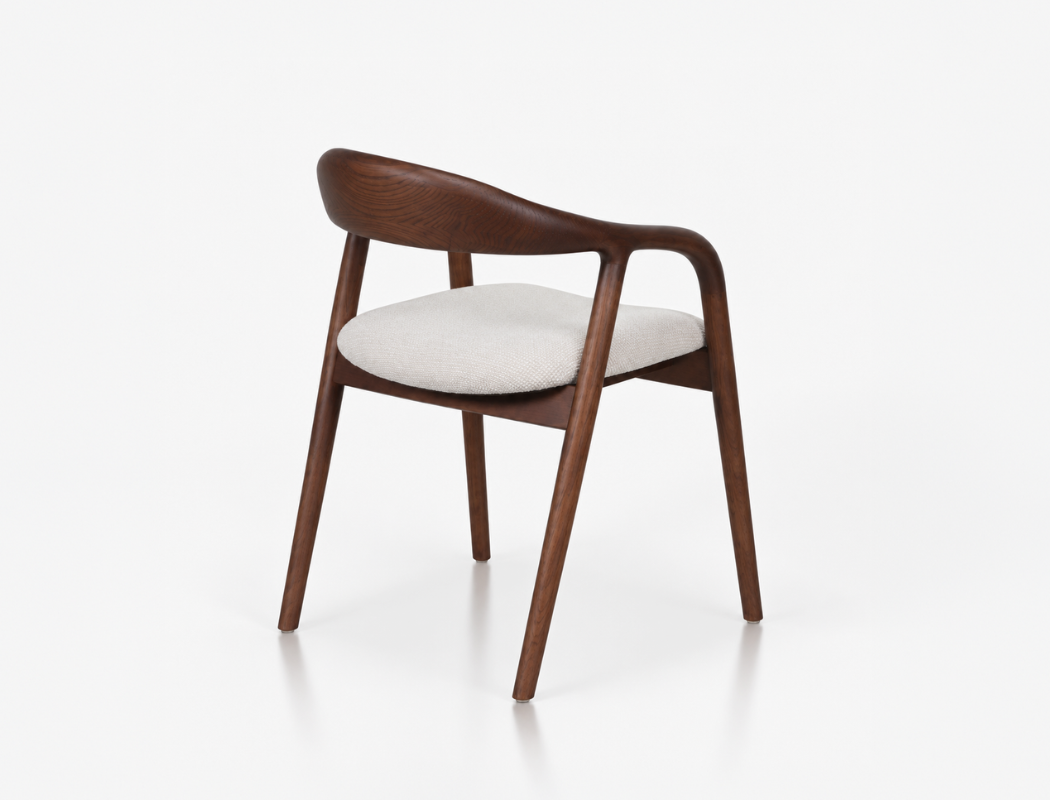 Ryo Fabric Dining Arm Chair, Ivory Cloud