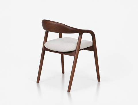Ryo Fabric Dining Arm Chair, Ivory Cloud