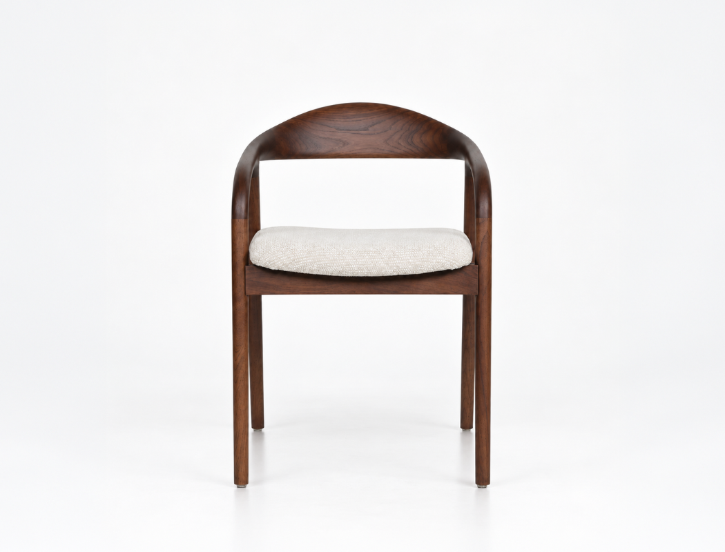 Ryo Fabric Dining Arm Chair, Ivory Cloud