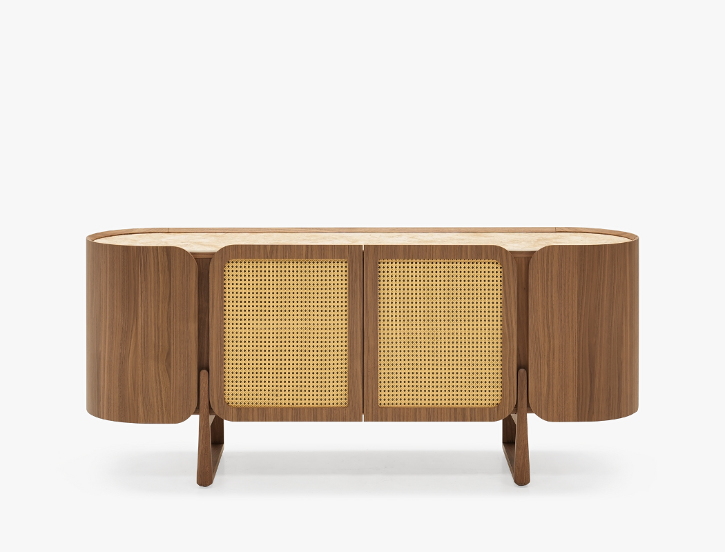 Sabbia Rattan Sideboard, American Walnut
