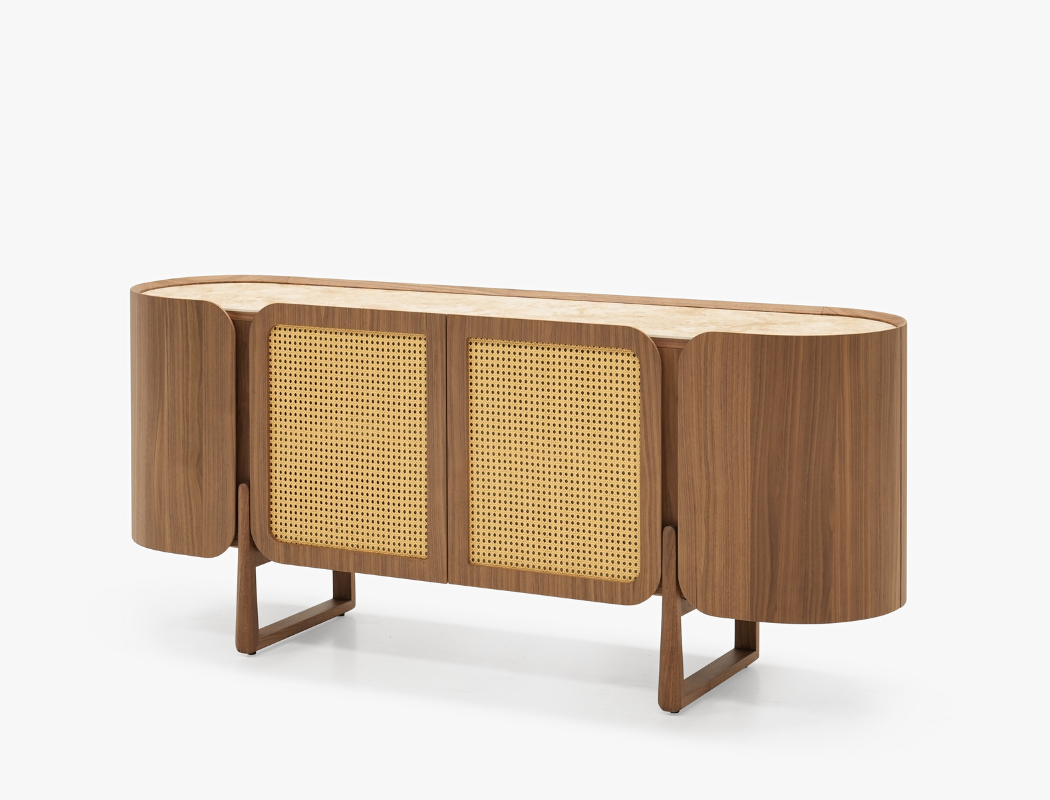 Sabbia Rattan Sideboard, American Walnut