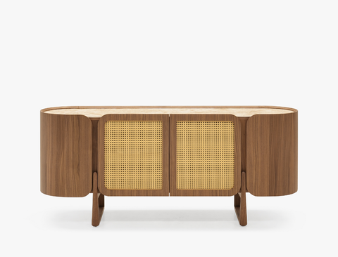 Sabbia Rattan Sideboard, American Walnut