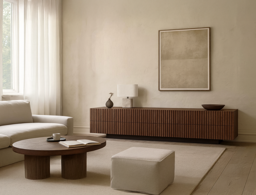 Santino Wood TV Console, American Walnut