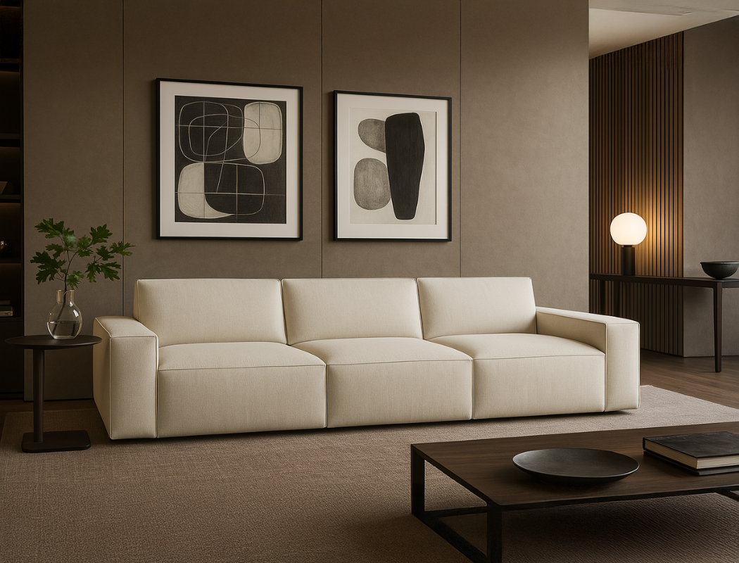 Scott 4 Seater Sofa, White Castle
