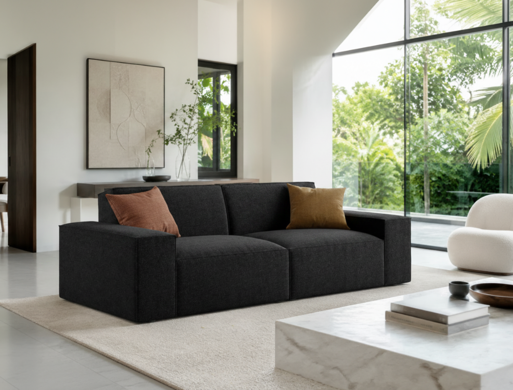 Scott 3 Seater Sofa, Black Granite
