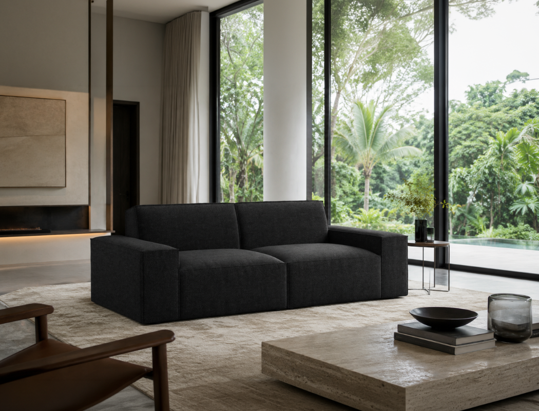 Scott 3 Seater Sofa, Black Granite