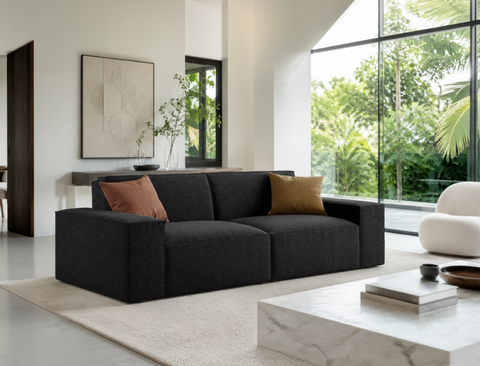 Scott 3 Seater Sofa, Black Granite