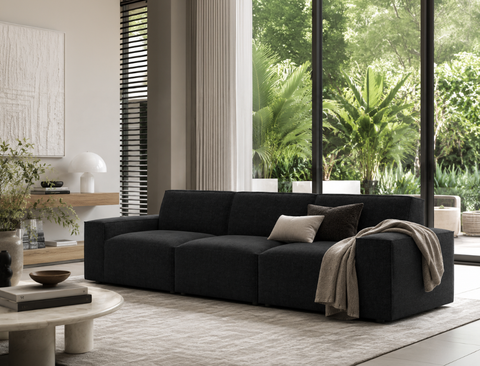 Scott 4 Seater Sofa, Black Granite