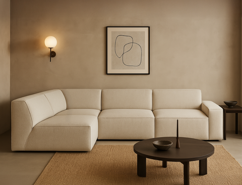 Scott Left Facing 4-Piece Sectional Sofa, White Castle