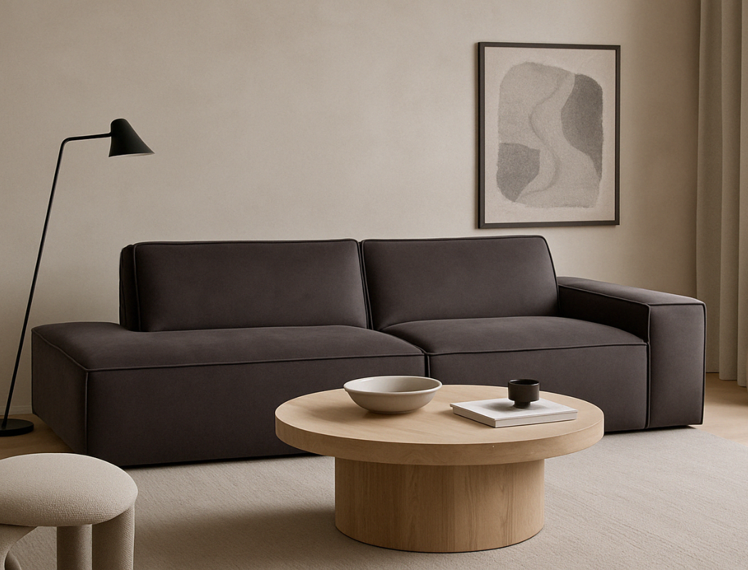 Scott Left Facing Chaise Fabric Sofa, Slate - Pet Friendly Fabric