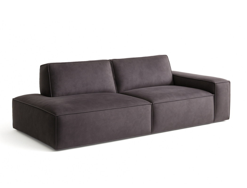 Scott Left Facing Chaise Fabric Sofa, Slate - Pet Friendly Fabric