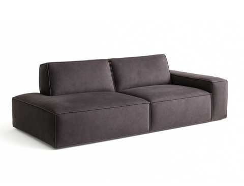Scott Left Facing Chaise Fabric Sofa, Slate - Pet Friendly Fabric