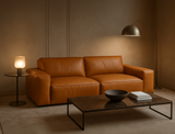 Scott 3 Seater Leather Sofa, Tan