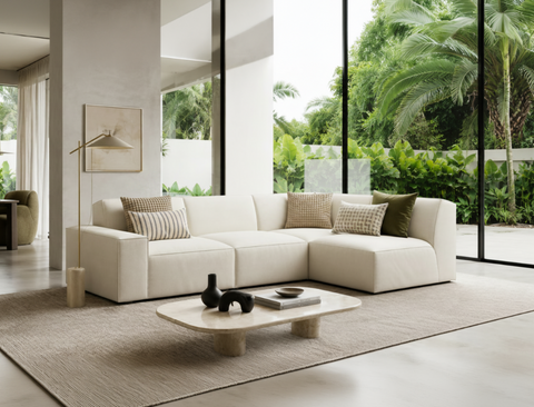 Scott Right Facing 4-Piece Sectional Sofa, White Castle