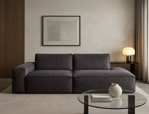 Scott Right Facing Chaise Fabric Sofa, Slate - Pet Friendly Fabric