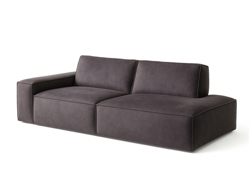Scott Right Facing Chaise Fabric Sofa, Slate - Pet Friendly Fabric