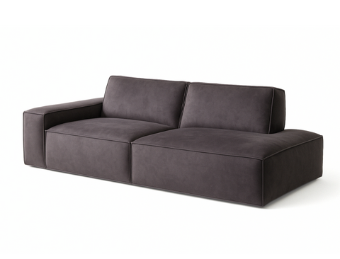 Scott Right Facing Chaise Fabric Sofa, Slate - Pet Friendly Fabric