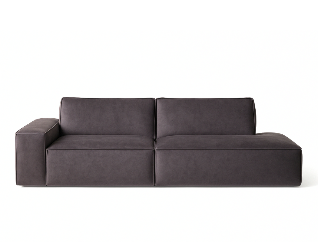 Scott Right Facing Chaise Fabric Sofa, Slate - Pet Friendly Fabric