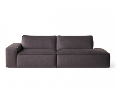 Scott Right Facing Chaise Fabric Sofa, Slate - Pet Friendly Fabric