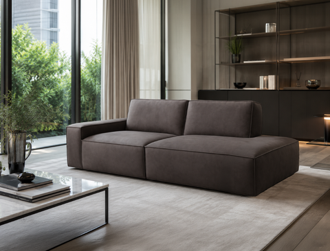Scott Right Facing Chaise Fabric Sofa, Slate - Pet Friendly Fabric