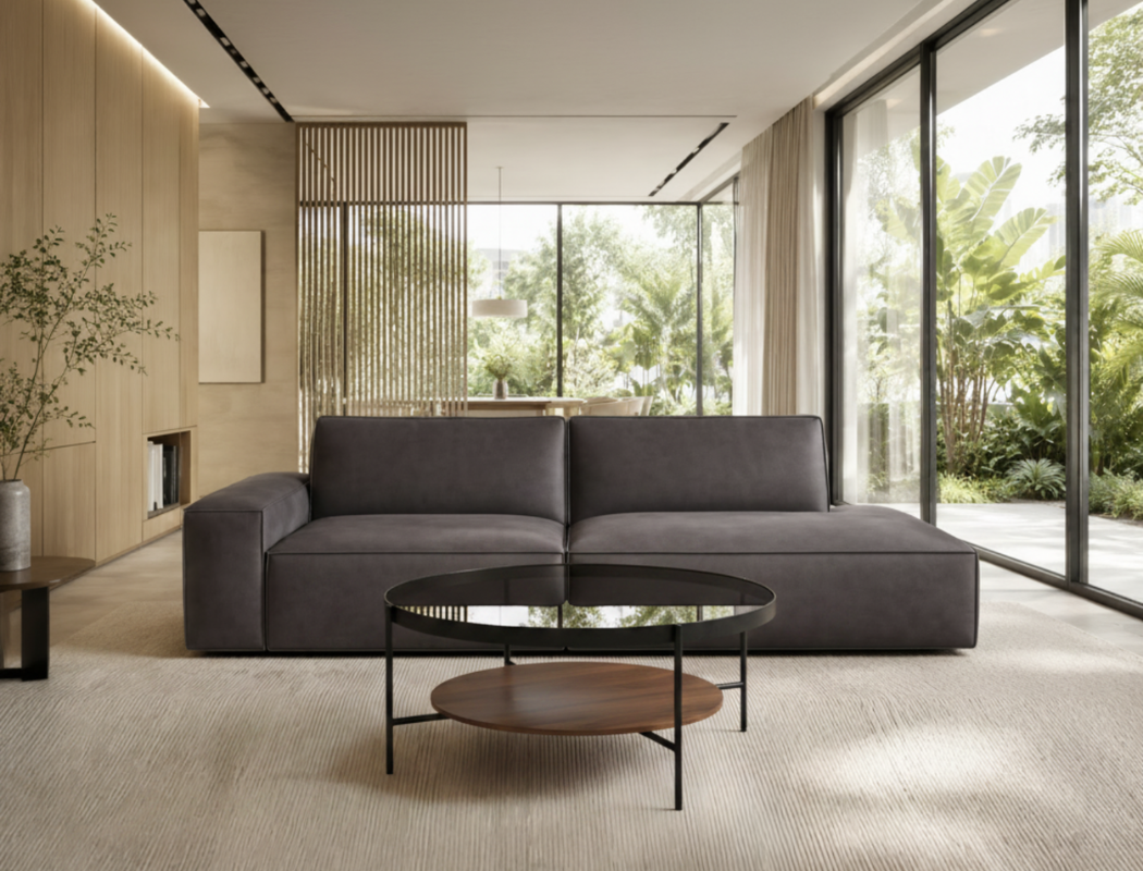 Scott Right Facing Chaise Fabric Sofa, Slate - Pet Friendly Fabric