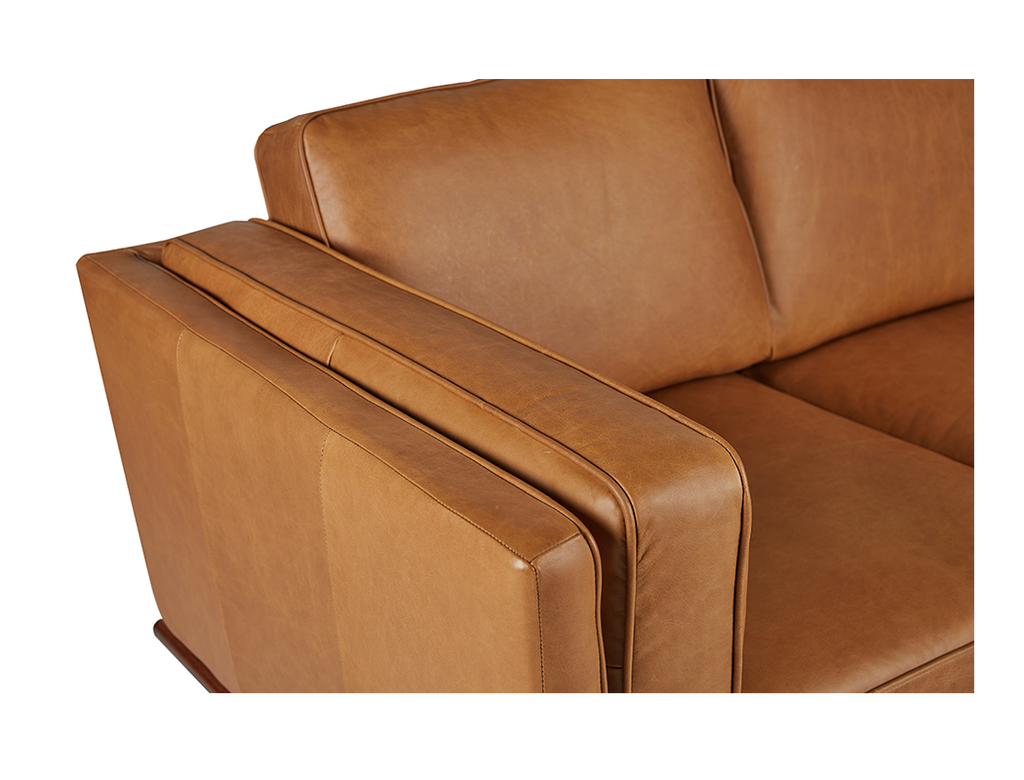 [CLEARANCE] Sidney 3 Seater Leather Sofa, Vintage Tan
