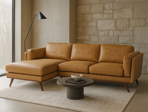 Sidney (Petite) Left Facing L-Shape Leather Sofa