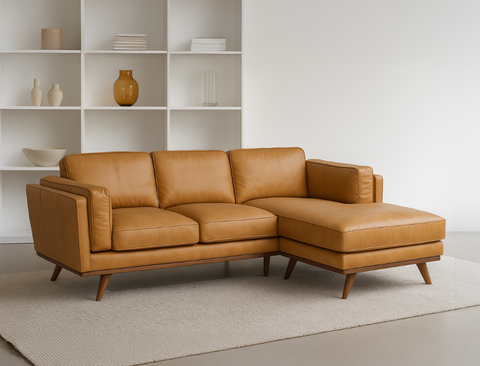 Sidney (Petite) Right Facing L-Shape Leather Sofa