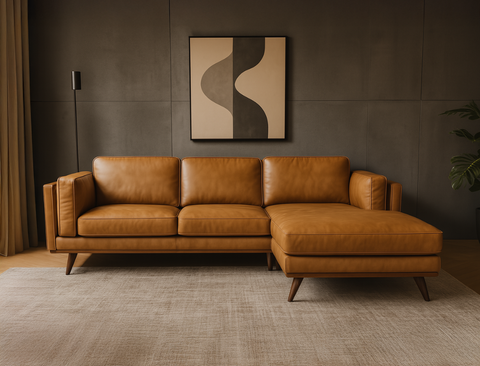 Sidney (Petite) Right Facing L-Shape Leather Sofa